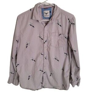 Now and Then Men's Button-Down Long Sleeve Shirt Flower Print Size XL